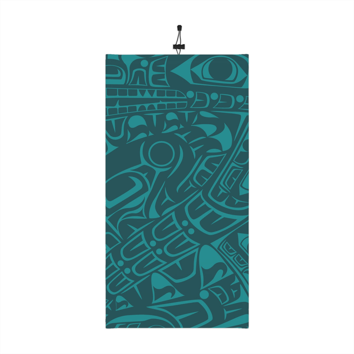 Neck Gaiter, Headband with Drawstring – Signature Print – Tidal Teal