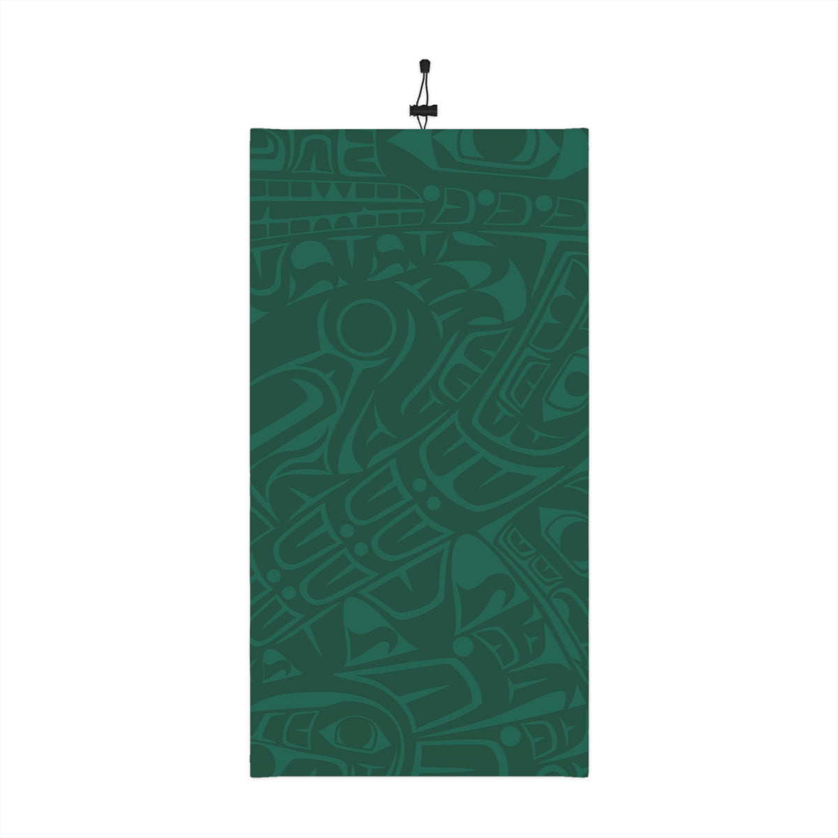 Neck Gaiter, Headband with Drawstring – Signature Print – Spruce Green