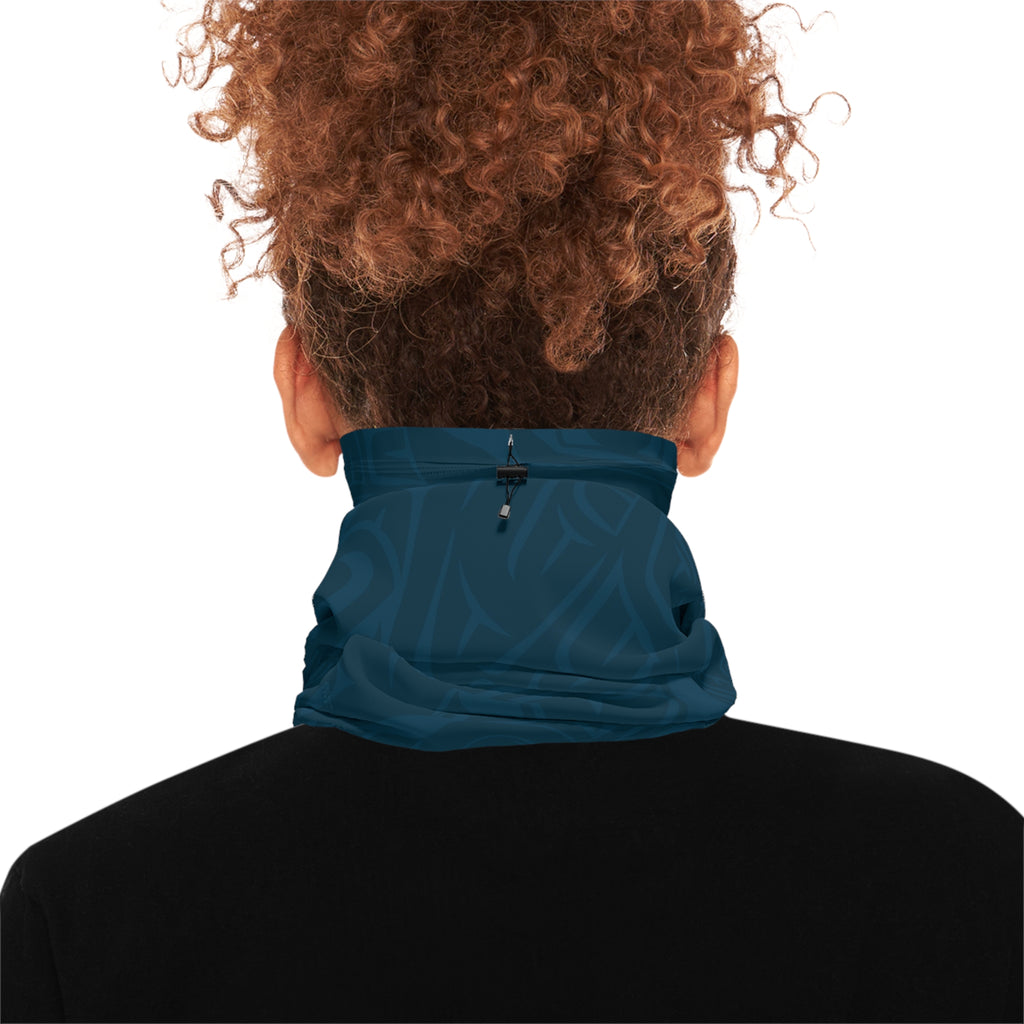 Neck Gaiter, Headband with Drawstring - Signature Print - Atlantic Blue