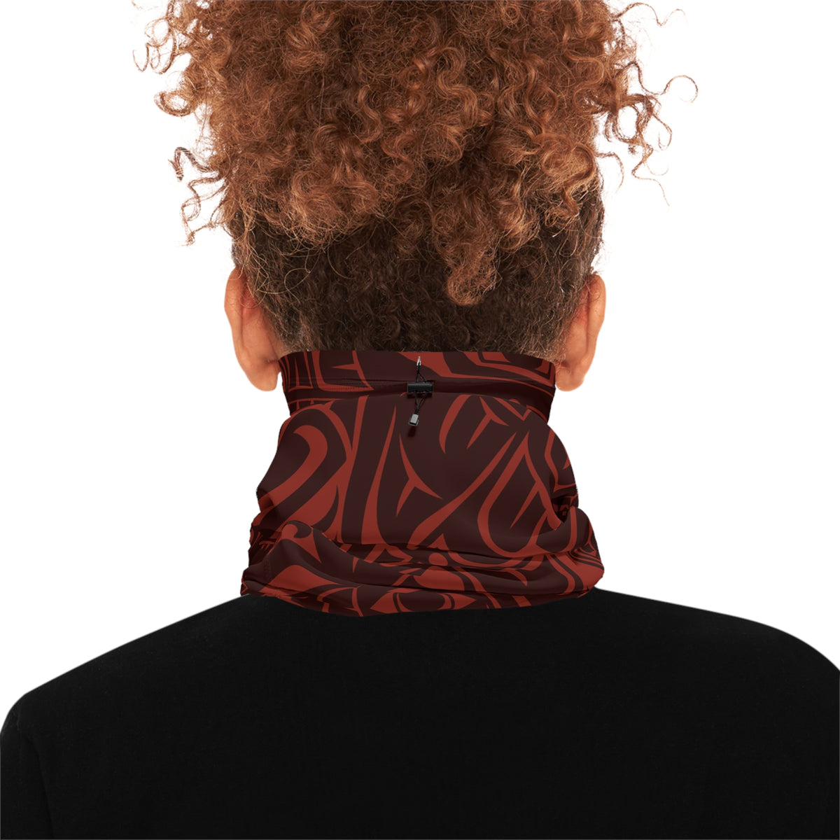 Neck Gaiter, Headband with Drawstring - Signature Print - Raven Red